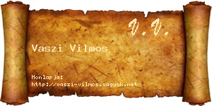 Vaszi Vilmos névjegykártya